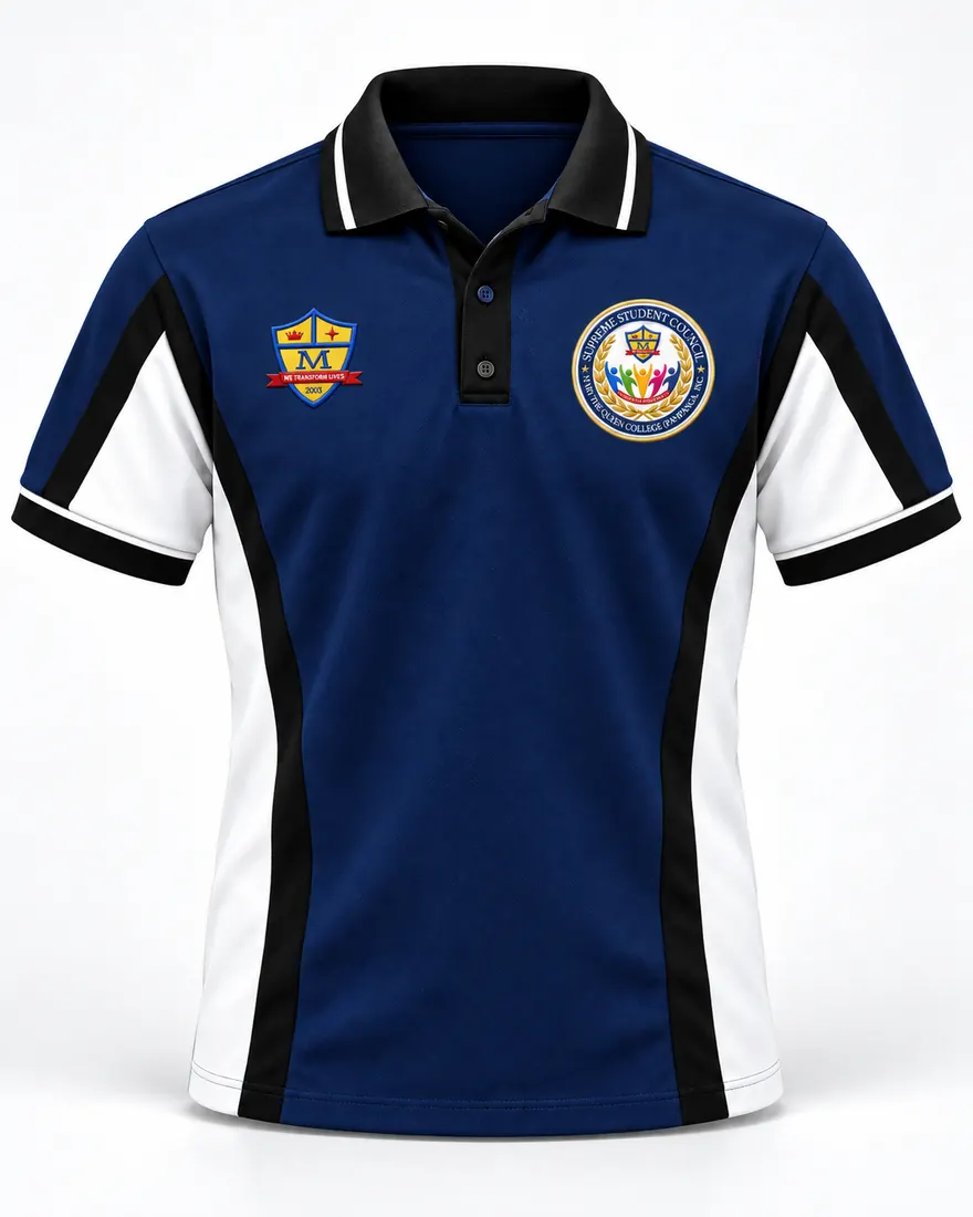 Navy embroidered student council poloshirt