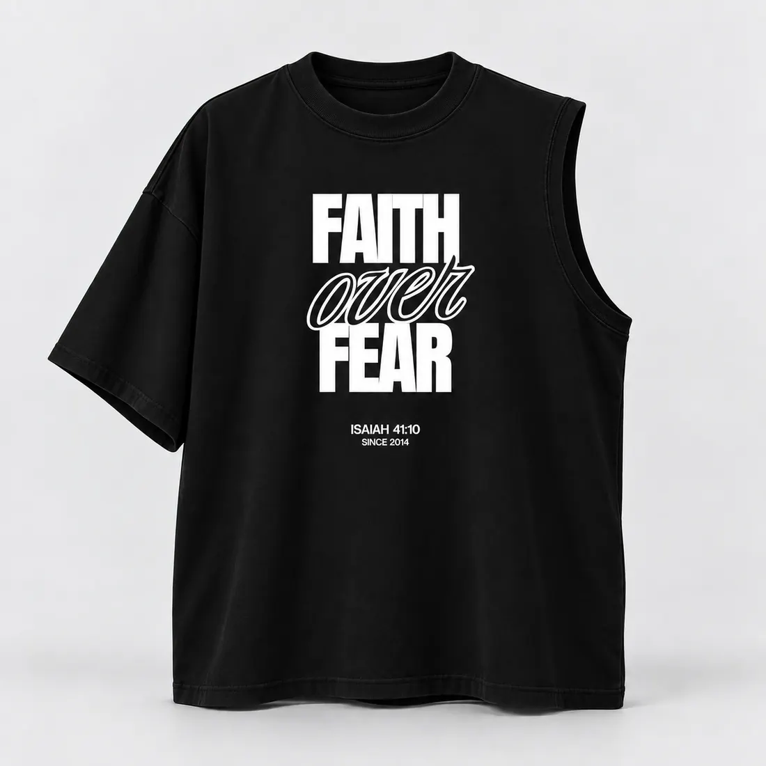 Black Faith Over Fear statement T-shirt